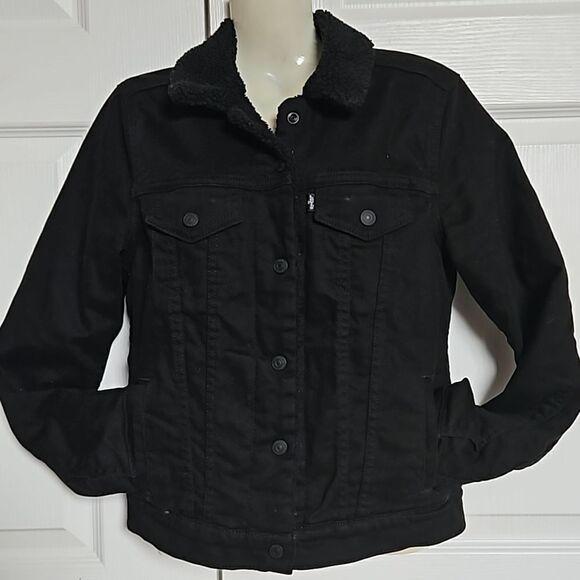 Levi Women's Denim Jean Jacket XS Black - Picture 1 of 16